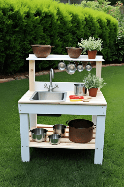 Pin this cozy backyard mud kitchen idea for later – it’s perfect for creative outdoor play without the mess.