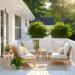 Backyard retreat ideas – cozy outdoor setup with lights, seating, and greenery. Pin this backyard escape for your weekend project!