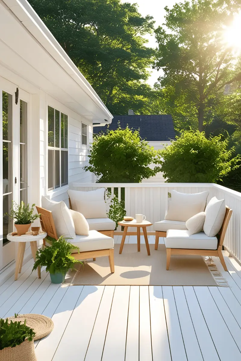Backyard retreat ideas – cozy outdoor setup with lights, seating, and greenery. Pin this backyard escape for your weekend project!