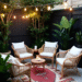 Small backyard design ideas on a budget – cozy glow-up inspiration with seating, lights, and plants. Pin this look for later!