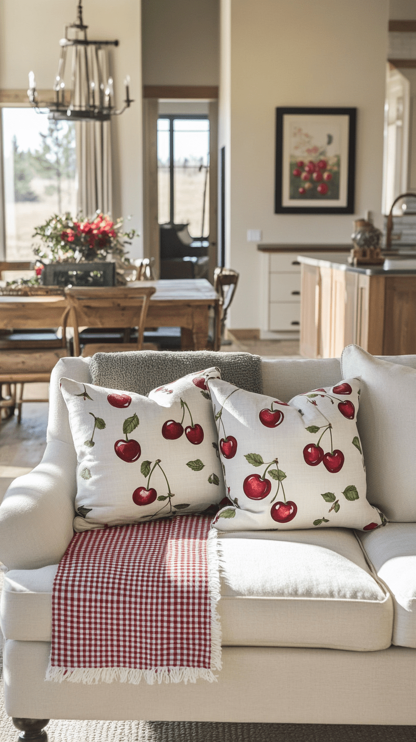 Cherry home decor ideas for 2025 – Save this playful and cozy trend for your next home refresh!