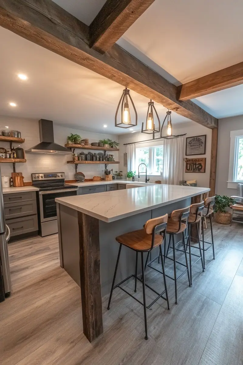 Modern farmhouse kitchen ideas to pin for your next cozy remodel—save this look for later!