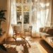 Best curtains for living room warmth – cozy apartment decor with soft cotton drapes and natural golden light, pin this for styling inspiration!
