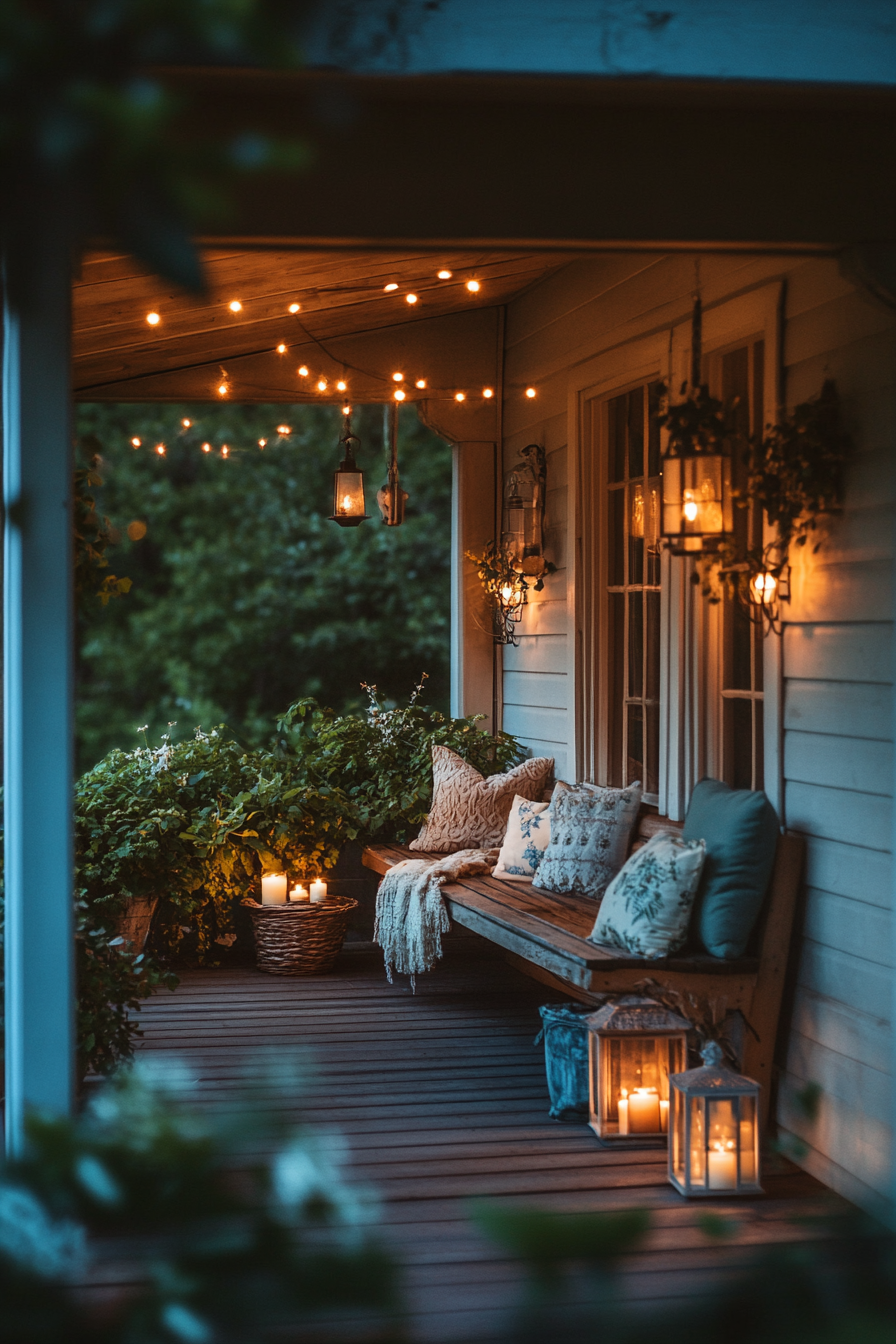 Outdoor lighting ideas for front of house that boost curb appeal and feel warm and inviting – Pin this cozy porch glow-up for later!